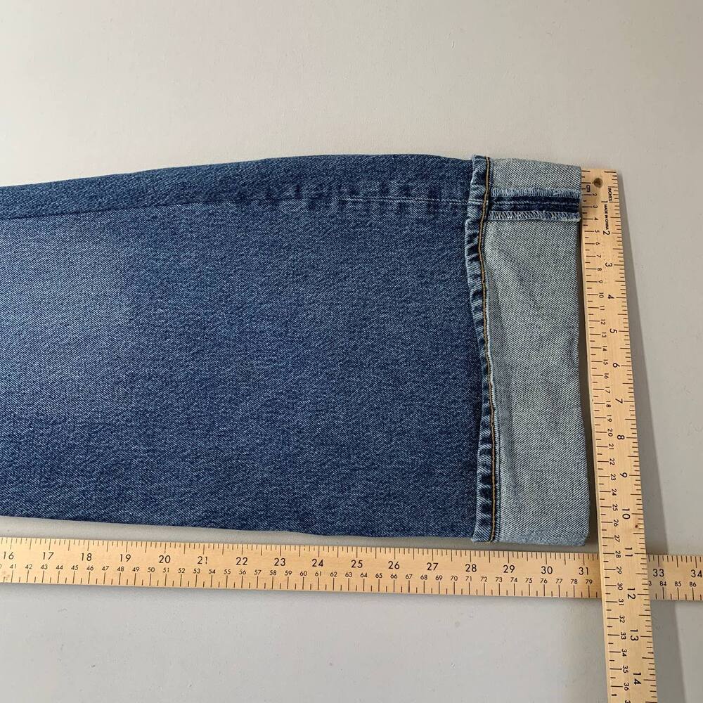 Agolde Dame Wide Leg Jeans 24 in Blue Denim High Rise Organic Cotton - Picture 7 of 13